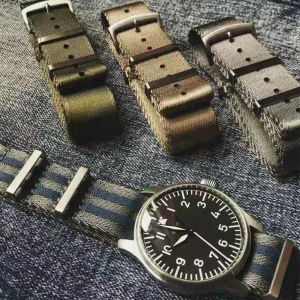 Premium Grade Seatbelts Nylon Watch Strap 20mm 22mm Premium Military Soft Nylon Watchbands Comfortable WithBand Pin Buckle+Free Tools
