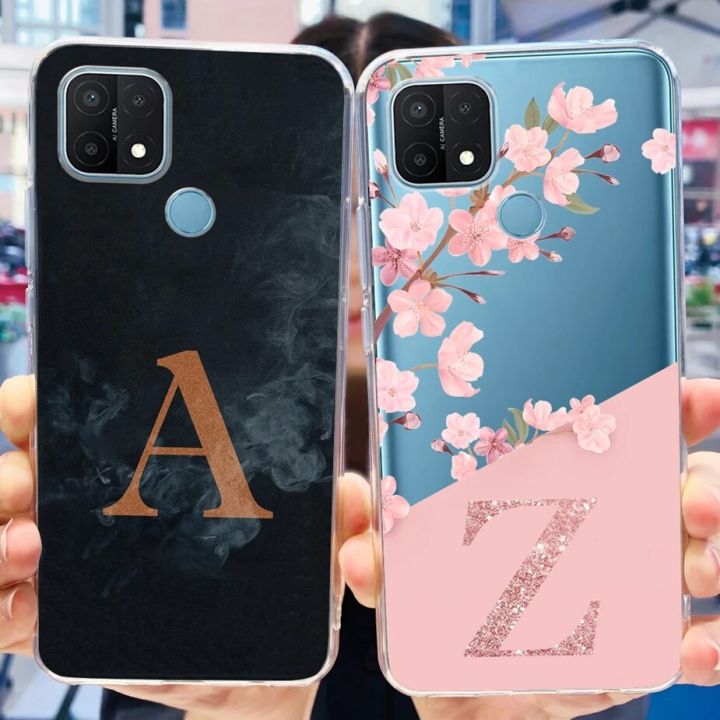 For Oppo A15 Case Oppo A15s CPH2179 New Letters Cover Clear