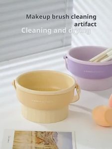 3 In 1 Makeup Brush Cleaning Bowl Cleaning Pad Powder Puff Beauty Tool Scrubbing Plate Drying Storage Brushes