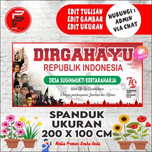 Spanduk Hari Kemerdekaan RI / Spanduk HUT RI / Banner Hari Merdeka/ Banner HUT RI Ukuran 2 x 1 meter