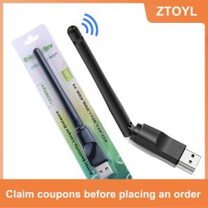 【ZTOYL】 Bộ chuyển đổi USB mini mt7601 Bộ thu Wi-Fi Card mạng không dây 150Mbps rtl8188 cho máy vi tính để bàn máy tính xách tay 2.4GHz
