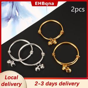 [COD]  HOT SALE Ship within 24 hours Gold-plated Childrens Bracelet Smooth Round Belly Baby Lottery Bell Bracelet Jewelry