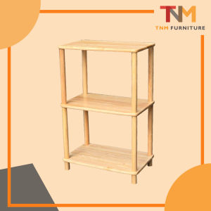 ชั้นเอนกประสงค์ไม้ยางพารา 3ชั้น