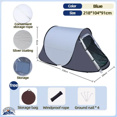 Heyzier Boat Shaped Camping Tent Hiking Auto Open Foldable Pop Up Tents Khemah Lipat Khemah Campak