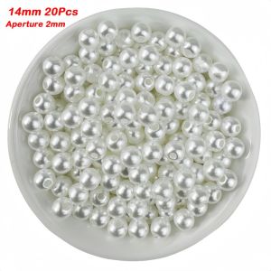 STYLETENK 20-300Pcs High Gloss Imitation Pearls Round Shape 3-14mm ABS Pearl Beads White With Hole Loose Pearl Beads DIY Jewelry Making