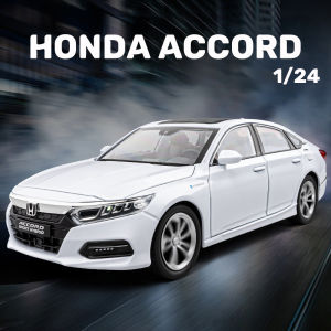 【RUM】1:24 Scale Honda Accord Alloy Car Model Light & Sound Effect Diecast Car Toys for Boys Birthday Gift Kids Toys Car Collection