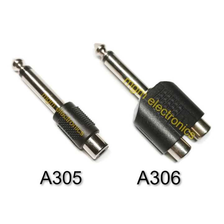 Adapter ECO AD17 by Yellow Cable | 2 x RCA female to Male Stereo Jack 6.35mm | 2 pcs | At Music Shop