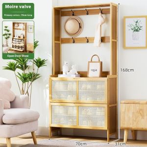 ⚡Solid Wood Shoe Cabinet Dust-proof Simple Shoe Rack Household Storage Foyer Cabinet