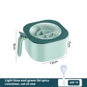 QIHUISHI Hộp gia vị nhà bếp nhiều ngăn có nắp để dễ dàng cất giữ và tổ chức