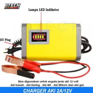 [PROMO] Cas Casan Aki Motor Mobil Portable Otomatis Lengkap dengan Lampu LCD Indikator - Alat Buat Charger Aki Motor Mobil Otomatis Murah Untuk Semua Jenis Aki 12V - Taffware Charger Aki Motor Lead Acid 12V 2A