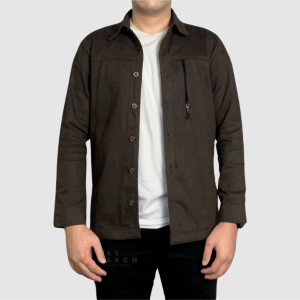 DAYRAVEN - Jaket Jeans Slimfit Hitam Minimalis Casual Semi Formal Pria Panjang Distro Cowok