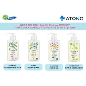 Nước rửa bình sữa Atono 480g Hàn quốc nước rửa bát và rau củ thuần chay an toàn cho bé sơ sinh