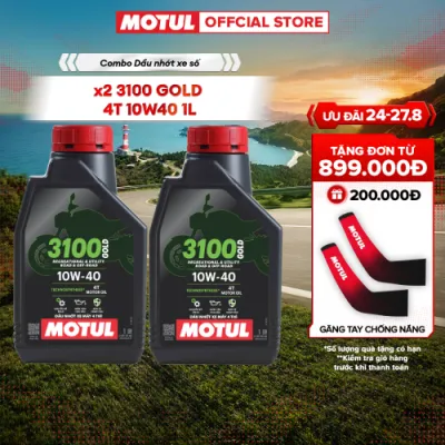 Combo 2 Dầu nhớt xe Máy MOTUL 3100 GOLD 4T 10W40 1L