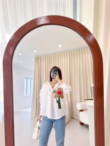 SJM KEMEJA CUTE BORDIR BUNGA PREMIUM AESTETIK GIRL ERA BAHAN KATUN POPLIN LENGAN PANJANG 5395