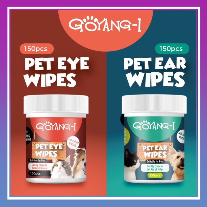 Happy Pet Pet Eye Ear Wet Wipes Cat Dog Tear Stain Remover Gentle