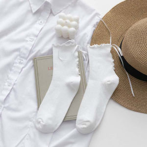 สีขาวถุงเท้าผู้หญิง JK ญี่ปุ่น Kawaii Bow น่ารักถุงเท้าผู้หญิง Lolita สาวหวานผ้าฝ้ายถุงน่อง