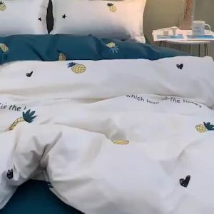 Internet Celebrity Cute Little Pineapple Bedding Set Single Quilt Cover Bed Sheet Quilt Cover Female Student Dormitory Single Three-Piece Set LZD