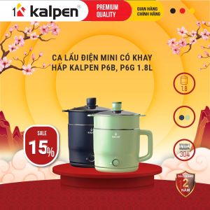 Ca lẩu điện mini có khay hấp Kalpen 1.8L hàng chính hãng