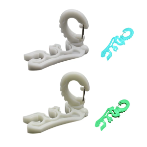 Scubas Diving Double Hose Holder Clip Diving Hose Holder Clip Luminously Double BCD Dive Hose Holder with Hook Buckle