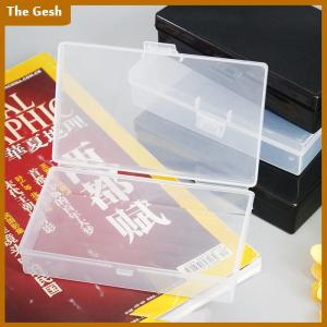 [The Gesh] กล่องเก็บพลาสติกโปร่งใสสี่เหลี่ยมผืนผ้า Organizer สติ๊กเกอร์กล่องเดสก์ท็อปภาชนะ Snap กันฝุ่นทนทานเก็บเครื่องประดับ