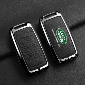 Zinc Alloy Car Smart Key Case Cover Goatskin Genuine Leather Buttons Protection Shell Holder Accessories For Land Rover Range Rover Sport Discovery Defender Velar Evoque 2023 2024