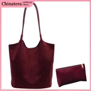 Hobo Bag Faux Suede Magnetic Closure Handbag for Women Slouchy Solid Top-handle Bag for Work Travel