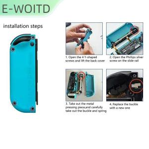 【E-WOITD】 สลักหัวเข็มขัดล็อคโลหะ1คู่เข้ากันได้กับนินเท็นโดสวิตช์จอยคอน