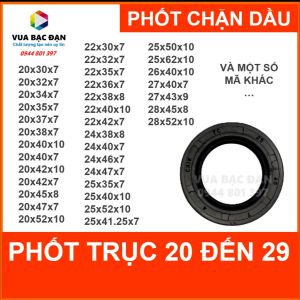 Phốt Phớt chặn dầu nhớt OEM trục 20-29 đủ size 20x30 20x32 20x35 20x36 20x40 20x42 20x45 20x47 20x52 22x30 22x32 22x35 22x40 25x35 25x40 25x45 25x52 25x62
