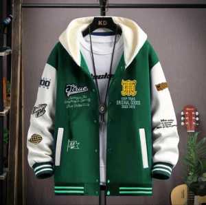 Jaket Baseball Varsity Anak Full Bordir - Jaket Hoodie Varsity Anak Model Kancing Premium Quality