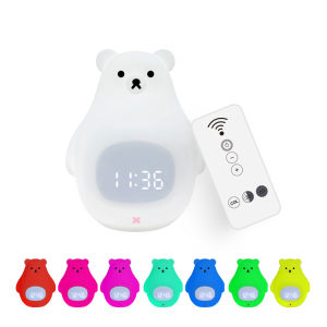 Đồng Hồ Báo Thức Hình Gấu Trắng Lớn Hoạt Hình Đèn Ngủ Led Cho Trẻ Em Đèn Ngủ Hình Gấu Phòng Ngủ Đầu Giường Cảm Ứng Bằng Silicon Có Thể Sạc Lại USB Quà Tặng Đầu Giường Cho Trẻ Em