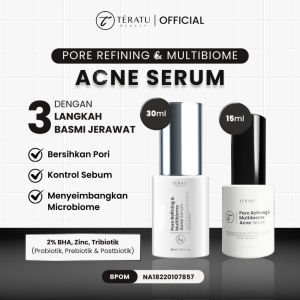 TERATU BEAUTY Pore Refining & Multibiome Acne Serum (Serum Jerawat Bersihkan Pori Kontrol Sebum & Menyeimbangkan Microbiome Kulit)