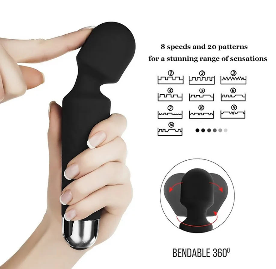 Massager Wand Wireless Electric Personal Handheld Adult Sex Toy for women  Stimulate Clitoris Cordless Magic Mini Waterproof with 20 Powerful  Vibration Modes USB Rechargeable Silicone Girl Sex Toys | Lazada