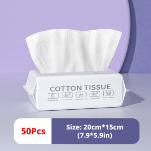 50pcs/100pcs Thick Disposable Face Towel Facial Cleansing Makeup Removal Removable Wet And Dry Use