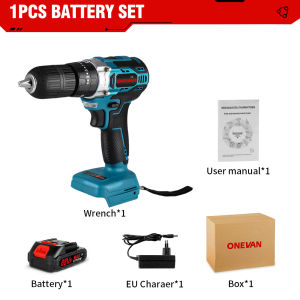 450NM Brushless Electric Impact Drill 25+3 Torque Electric Drill 1000W 3 in 1 Cordless Screwdriver For Makita 18v Battery