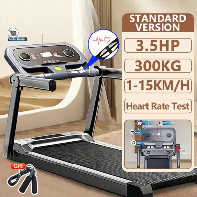 3.5HP smart treadmill LED Massage function walking machine household Foldable 1-18KM/H Ultra-Quiet Threadmill With Bluetooth Function Ipad support for super load-bearing black luxury discount style treadmill【COD + Same day delivery】