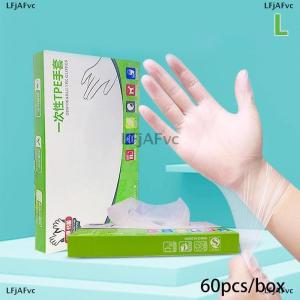 [COD] LFjAFvc 60pcs box Latex Free Gloves TPE Disposable Gloves Transparent Non-Slip Acid Work Safety Food Grade Household Cleaning Gloves