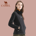 Camel เสื้อกันหนาวผู้หญิง,เสื้อกันหนาวปักลายแขนยาวมีซิปแฟชั่นสำหรับฤดูใบไม้ผลิฤดูหนาว. 