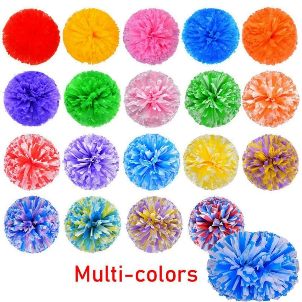 1PC/1Pair Plastic Handle Metallic Streamer Pompoms Cheerleading Cheering  Pom Pom Ball Cheering Dance Decorator Club Sport Supply - AliExpress