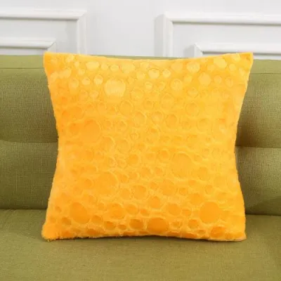 Vỏ gối kê vải nhung lông chấm bi hồng 40x40cm vỏ gối lông mềm cho sofa ghế dài và phòng ngủ