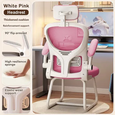 Ergonomic Chair with Lumbar Support Swivel Chair Office Computer Chair Gaming Chair Swivel Chair Mesh Chair Grey Black Pink