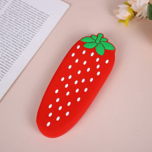 Creative Silicone Fruit Pencil Case Childrens Key Bag Cute Girls Wallet Fruit Student Supplies