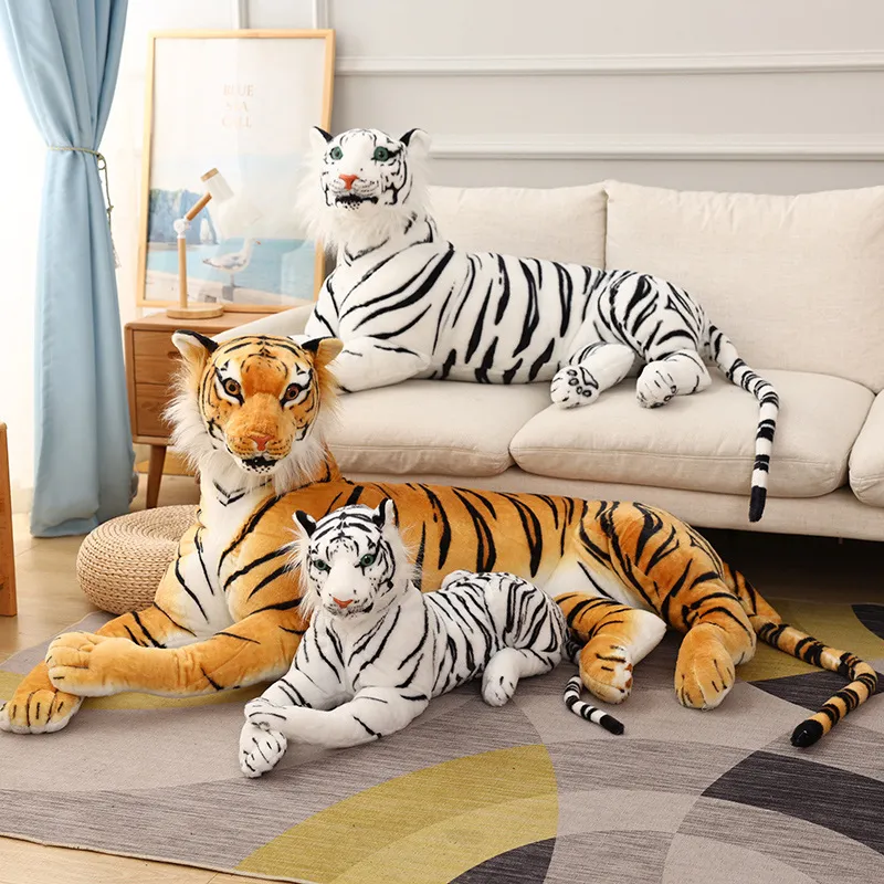JOJO CASTLE Real-life Tiger Plush Toy Stuffed Doll  30/40/50/60/75/90/110/120/130cm Simulation Tiger Plush Pillow Toy Cute Toy  Gift for Kids