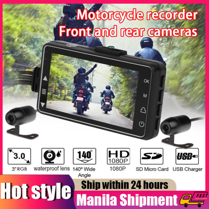 Motorcycle Dashcam HD Dual 1080P 3 Inch Moto Camera Waterproof Camera WiFi  Motorcycle DVR Dash Cam