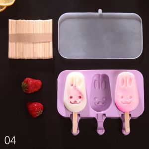 Ellipse Shaped Silicone Ice Cream Mold DIY Homemade Popsicle Moulds Freezer Cell Ice Cube Tray Popsicle Barrel Maker Baking Tool