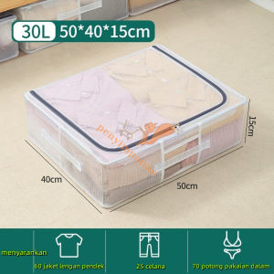 Kotak Penyimpanan Box Organizer Penyimpanan Baju Storage Box Jumbo Kotak Tempat Penyimpanan Bedcover Selimut Mainan Organizer Bag Praktis Kotak Lipat Transparan