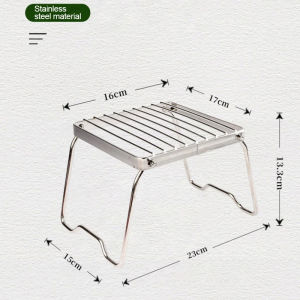 Outdoor BBQ Grill Multifunctional Folding Campfire Grill Portable Stainless Steel Camping Grill Grate Gas Stove Stand Outdoor Cookware BBQ Rack