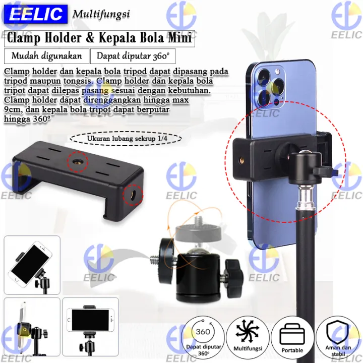 EELIC%20CHU%20Clamp%20Holder%20Universal%20Multifungsi%20Berbahan%20Plastik%20ABS%20Dan%20Kepala%20Bola%20Tripod%20Mini%20Ball%20Head%20Tripod%20360%20Derajat%20-%20Image%205