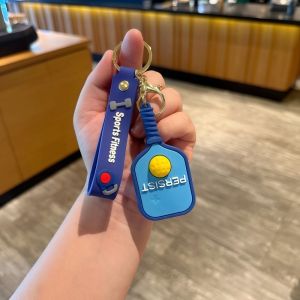 LUMINOU Detachable Pickleball Paddle Keychain Dopamine with Buckle Pickleball Key Holder Creative Pickleball Racket Key Ring Bag Charm