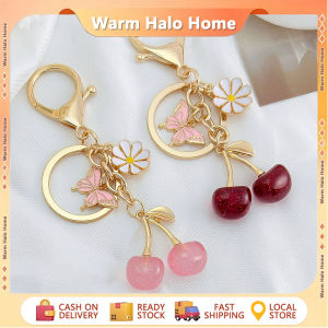 Cherry Butterfly Cherry Blossom Keychain Womens Bag Pendant Wallet Decoration Car Keychain for Gift