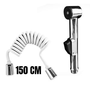 Murah sepaket Kepala Jet Shower Bidet Toilet Engkol Tekan dengan Penutup on off Modern